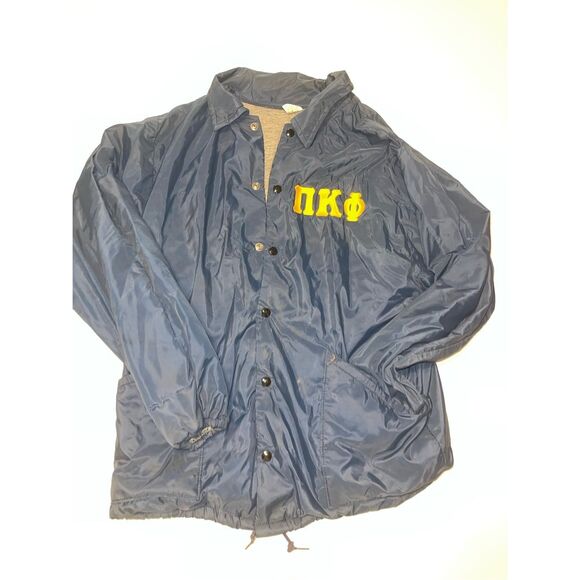 Vintage Phi Kappa Fraternity Russell Athletic Satin‎ Jacket Adult Large Navy A42 - Picture 1 of 9